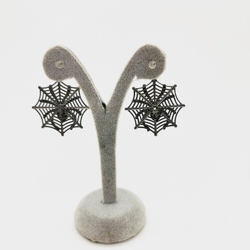 Black Spider Web Drop Earrings Halloween Party Accessories