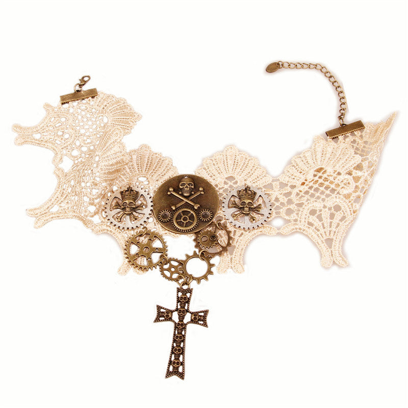 Steampunk Court Retro Gear Necklace for Halloween