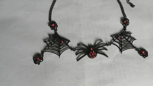 Halloween Spider Web Necklace